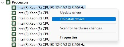 Preventing Future Issues with Intel CPU in Device Manager:;